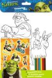 Alligator Shrek Colour and Sticker Set with Shrek, Donkey,