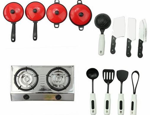 13 Set Kids Pretend Education Fun Play + Learn Kitchen Cookware House Game Toy
