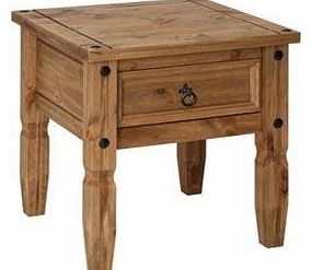 Corona Lamp Table - 1 Drawer - Solid Pine - Waxed Finish