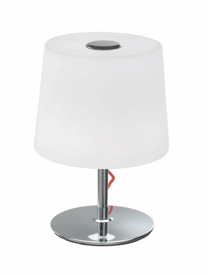 ALMA Light Bare Chrome And Glass Table Light With A Fitted Dimmer Switch