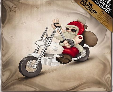 Almanac Gallery Charity Christmas Cards (ALM7496) In Aid Of Macmillan Cancer Support - Hells Angel Santa - Pack of 8 Cards