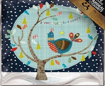 Almanac Gallery Charity Christmas Cards (ALM7625)In Aid Of The National Autistic Society - Partridge In A Pear Tree - Pack of 8 Cards