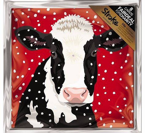 Charity Christmas Cards (ALM7670)In Aid Of Stroke - Its Fresian! - Snow Cow - Pack of 8 Cards