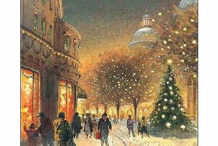 Almanac Gallery Charity Christmas Cards (ALM8987) In Aid Of The Stroke Association - Christmas In The City - Pack Of 8 Cards