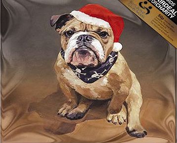 Almanac Gallery Charity Christmas Cards In Aid Of The National Autistic Society - Christmas Cheer -Bulldog in Hat - Pack of 8 Cards
