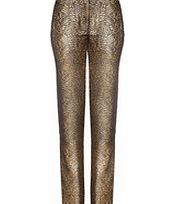 Almost Famous Gold cotton blend patterned trousers