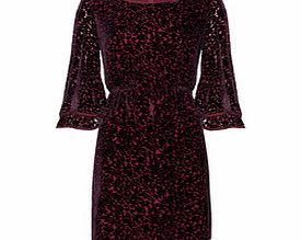 Raspberry long-sleeved mini dress