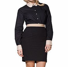 Alore Black and beige fitted pencil skirt