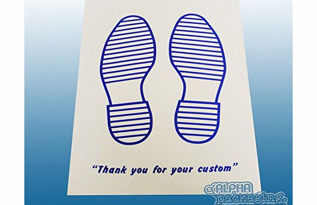 Alpha Packaging Disposable White Paper Car Floor Mats with Printed Blue Feet 250 pck