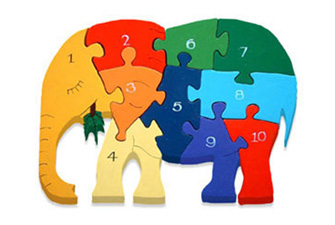 Alphabet Jigsaws Elephant Number Jigsaw Puzzle
