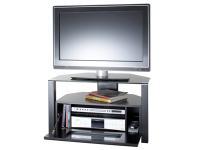 Alphason Ambri Black Glass 3 Tier LCD TV Stand With Drop Down Glass Front for up 37 TVs