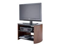 Alphason Finewoods Walnut 3 Tier LCD TV Stand With Black Glass Top for up 37 TVs