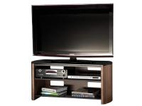 Alphason Finewoods Walnut 3 Tier LCD TV Stand With Black Glass Top for up 50 TVs