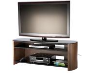 Alphason Finewoods Walnut 3 Tier LCD TV Stand With Black Glass Top for up 60 TVs
