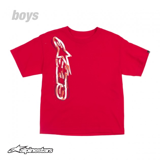 Boys Alpinestars Algorythum T-Shirt - Red