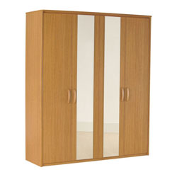 Alstons - Solent 4 Door Wardrobe with 2 Mirror