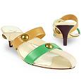 Amaltea Cream Front Straps Leather Slide Shoes