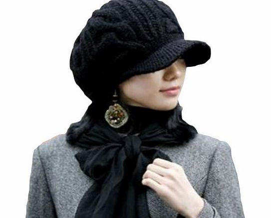 Women Girl Slouchy Knit Beanie Winter Newsboy Snow Hat