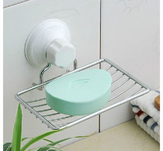 CONVENIENT Strong Suction Fashion Bathroom Decor Stainless Steel Soap Holder Dish