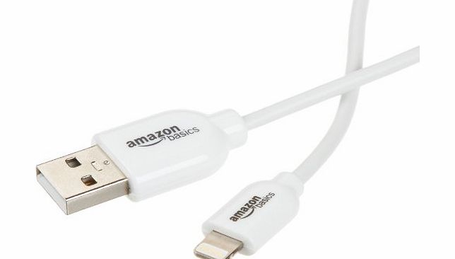 AmazonBasics Apple Certified Lightning to USB Cable - 6 Feet (1.8 Meter) - White (Compatible with iPhone 5 to 6, iPad Air / iPad mini / mini 2 / iPad 4th gen., iPod nano 7th gen.)