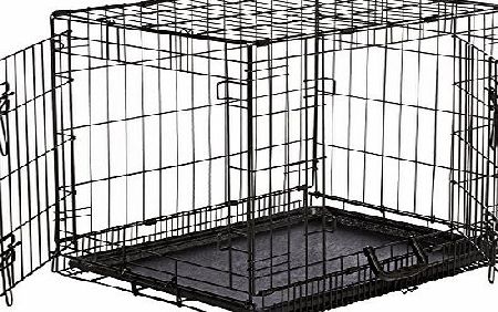 AmazonBasics Double-Door Folding Metal Dog Crate - Small