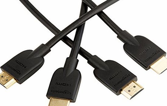 AmazonBasics High-Speed HDMI 2.0 Cable - 0.9m / 3 Feet (2-Pack) (Latest Standard) Supports Ethernet, 3D, Audio Return