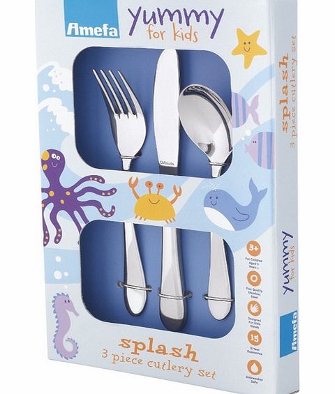 Amefa Splash 3 Piece Childrens Cutlery Set