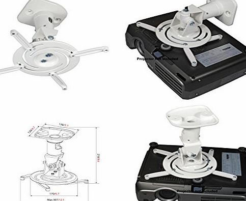 Amer Networks  Amer Networks Universal Ceiling Projector Mount - White AMRP100