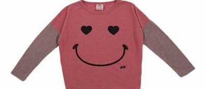 Color Smiley T-shirt Pink `4 years,14 years