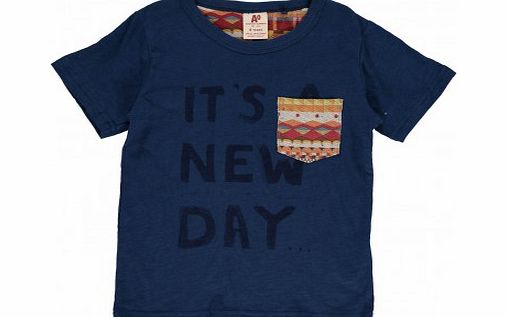 American Outfitters Its A New Day T-shirt Indigo blue `4 years,6