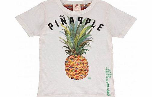 American Outfitters Pineapple T-shirt White `2 years,4 years,6