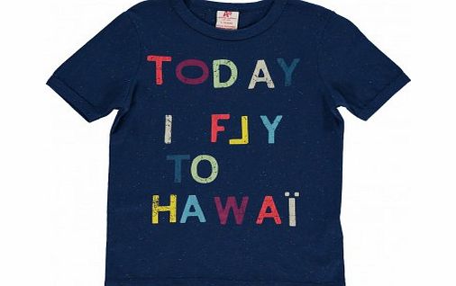 American Outfitters Today I Fly To Hawaii T-shirt Royal blue `2