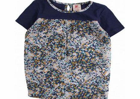 American Outfitters Triangles blouse Midnight blue `4 years,8