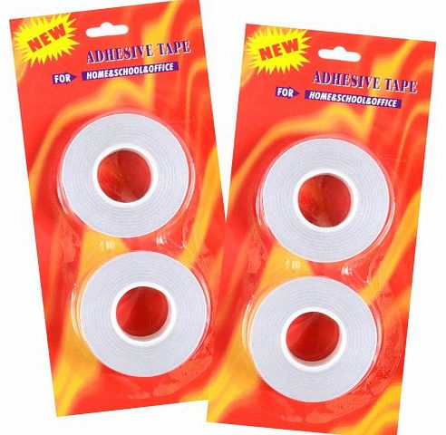 AMH Imports Ltd 4 x Rolls Of Double Sided Adhesive Home Office Supplies Crafts Tape 18mm x 10m