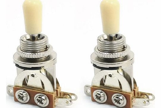 2Pcs Beige Tip 3 Way Toggle Switch Pickup Selector for Electric Guitar