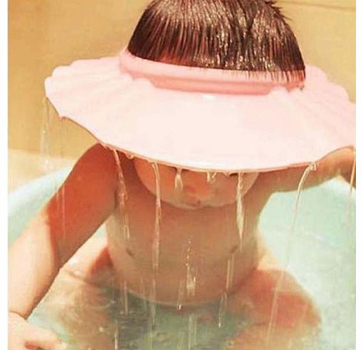  Cute Safe Shampoo Shower Bathing Bath Protect Soft Cap Hat For Baby Children Kids (Blue)