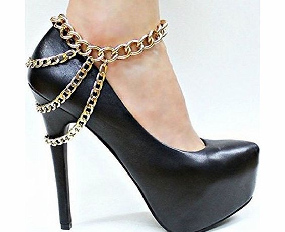  Women Fashion Metal Tassel Anklets Collocation for High-Heeled Shoes