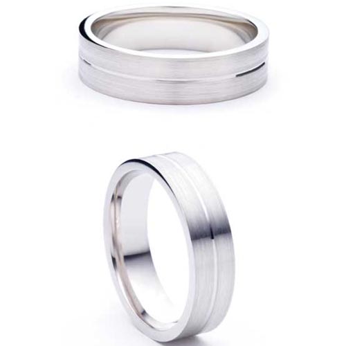 3mm Medium Flat Court Amore Wedding Band Ring In Platinum