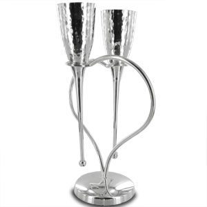 Amore Heart Stand with Silver Plated Set of Two