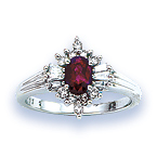 18 Carat Gold Diamond & Ruby Ring (LQW)