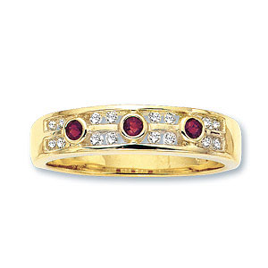 Ampalian Jewellery 18 Carat Gold Diamond Ruby Ring (261)