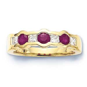 Ampalian Jewellery 18 Carat Gold Diamond Ruby Ring (577)