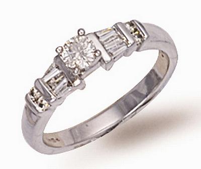 Ampalian Jewellery 18 Carat White Gold Diamond Engagement Ring (269)
