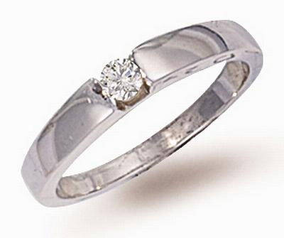 Ampalian Jewellery 18 Carat White Gold Diamond Engagement Ring (338)