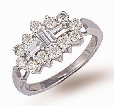Ampalian Jewellery 18 Carat White Gold Diamond Ring (345)