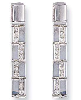 Ampalian Jewellery Diamond Bar Earrings (R94)