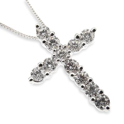 Ampalian Jewellery Diamond Cross & Chain (008)