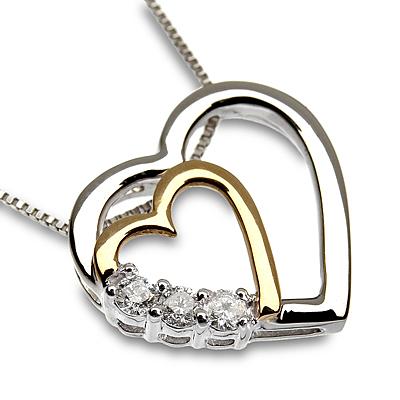Ampalian Jewellery Diamond Heart Pendant & Chain (95H)