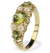 Gold Pearl Peridot Ring