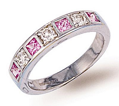 Ampalian Jewellery Pink Sapphire Diamond Ring (452)